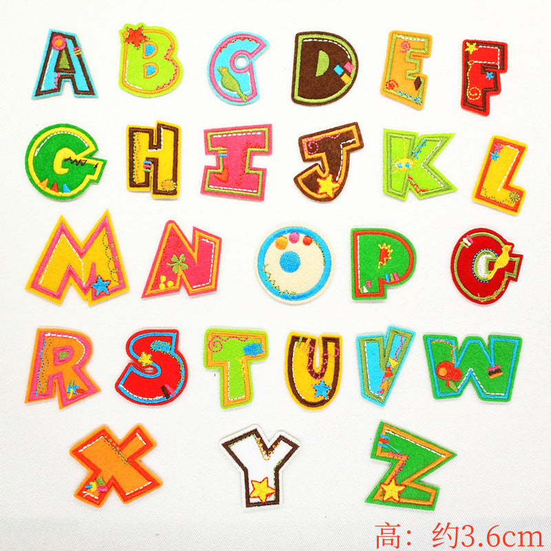 Wholesale A-Z alphabet embroidery patch
